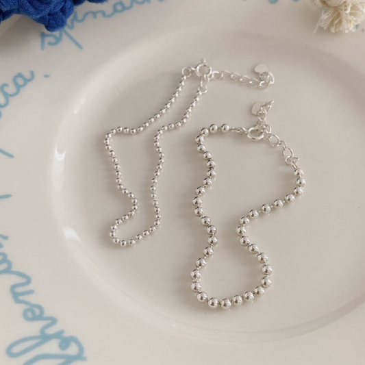｜SOYE PI-NE｜ ｜Silver925｜ Ball Chain Silver Bracelet (2 sizes)