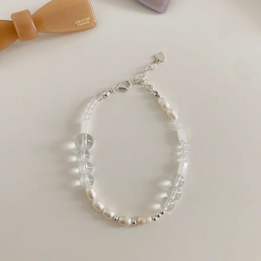 ｜SOYE PI-NE｜ ｜silver925/SOMBI｜ Marine Glass Bead Pearl Silver Bracelet