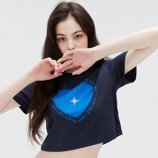 ｜LUVISTRUE｜ SU TWINKLE CROP TEE (NAVY)