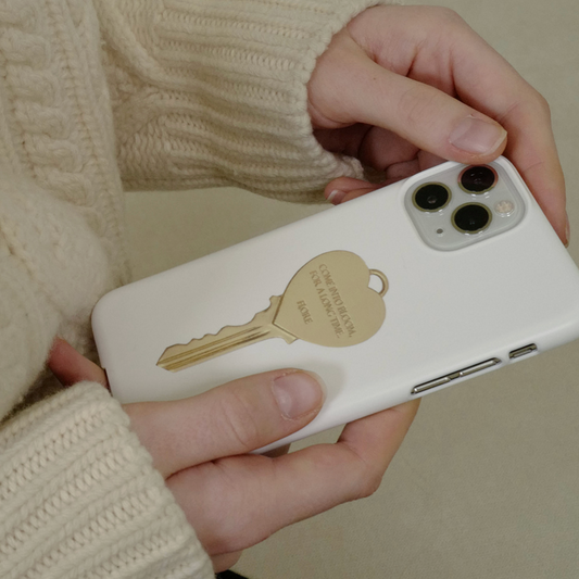 ｜fi,ore｜ Heart Key White Hard Case