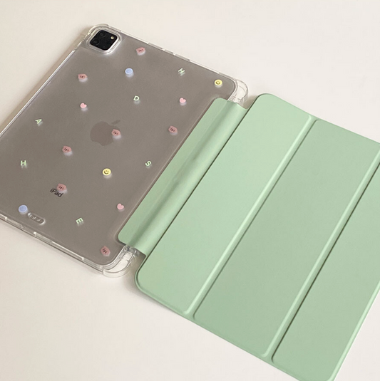 ｜haedal._.store｜ Sea Otter Pattern Ipad Cover Case (Avocado)