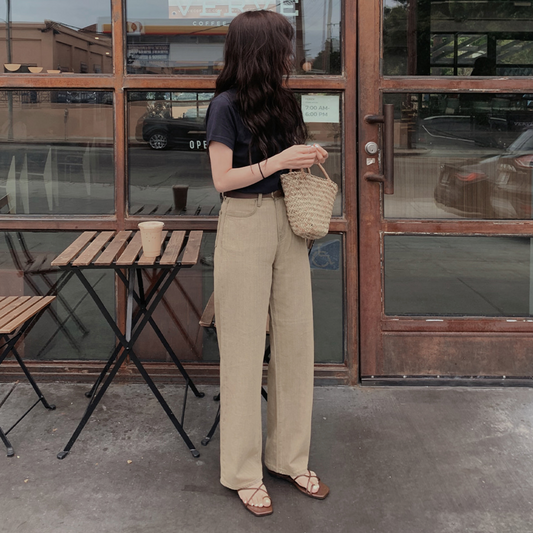 ｜SLOWAND｜ # SLOWMADE Air Summer Smoke Beige Denim Pants