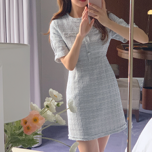 ｜EVERY MORNING｜ Blanc Tweed Mini Dress