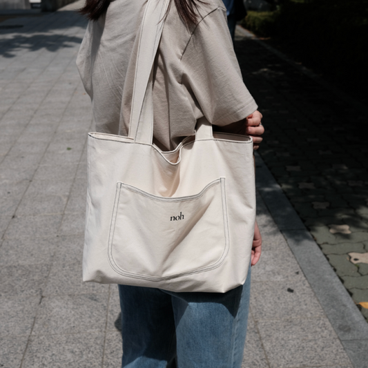 ｜noh｜ Stitch Pocket Bag (Ivory/ Black)