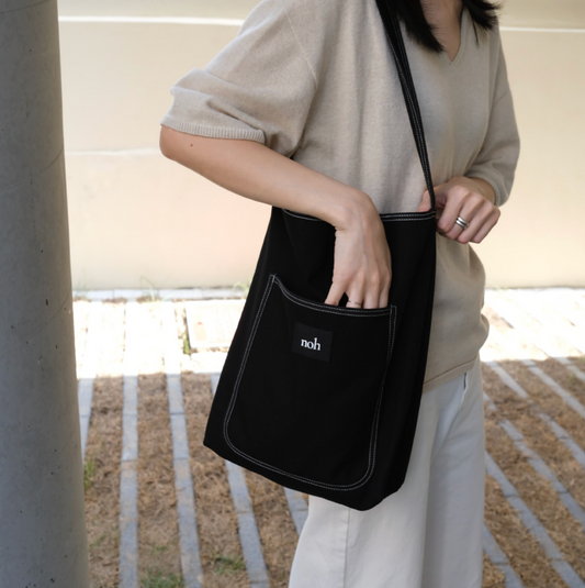 ｜noh｜ Stitch Line Bag (Ivory/ Black)