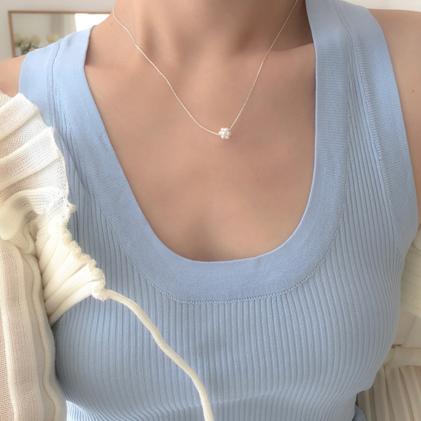 ｜moat｜ Snow Pearl Necklace (silver925)
