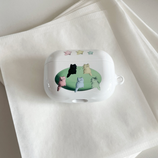 ｜two paw yard.｜ Pastel Cat Island Airpods Case