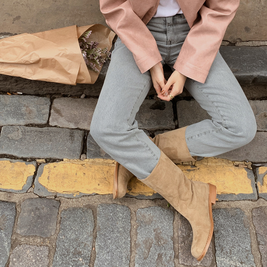 ｜SLOWAND｜ # SLOWMADE Land Fog Grey Light Blue Denim Pants