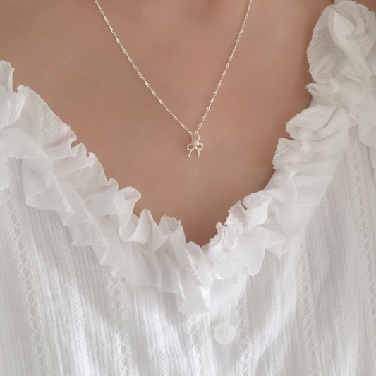 ｜moat｜ Coco Ribbon Necklace (silver925)