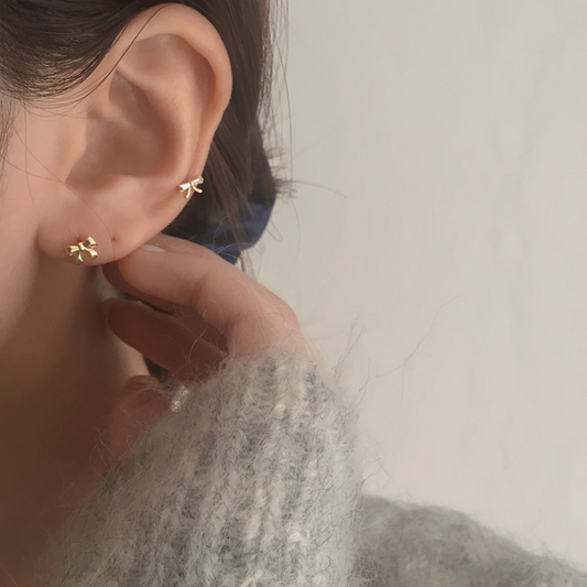 ｜moat｜ Gold Ribbon Earring Collection (10k gold)