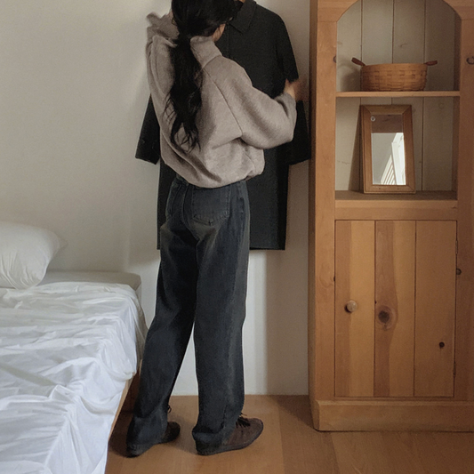 ｜SLOWAND｜ # SLOWMADE TODAY Dark Blue Napping Denim Pants