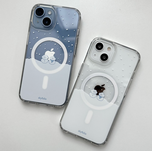 ｜skyfolio｜ Cloud Snowman MagSafe Clear Hard Phone Case