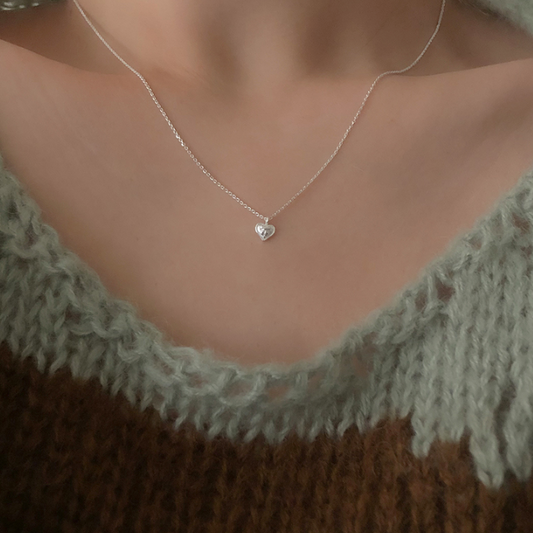 ｜moat｜ Tiny Ribbon Heart Necklace (silver925)