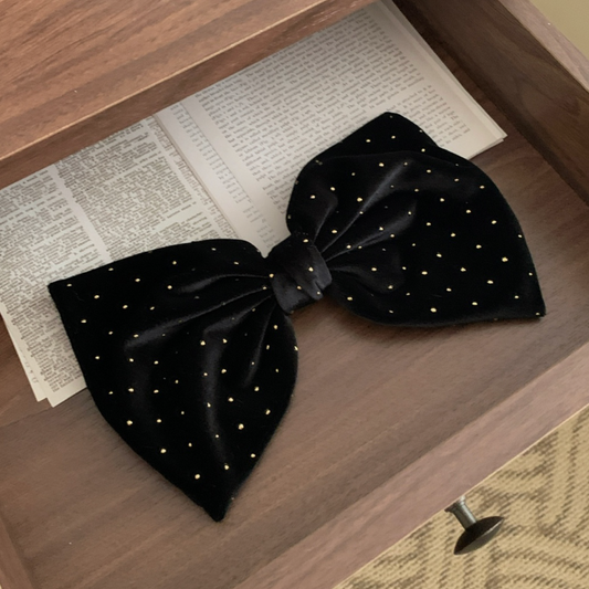 ｜SOYE PI-NE｜ Gold Ball Ribbon Velvet Hairpin