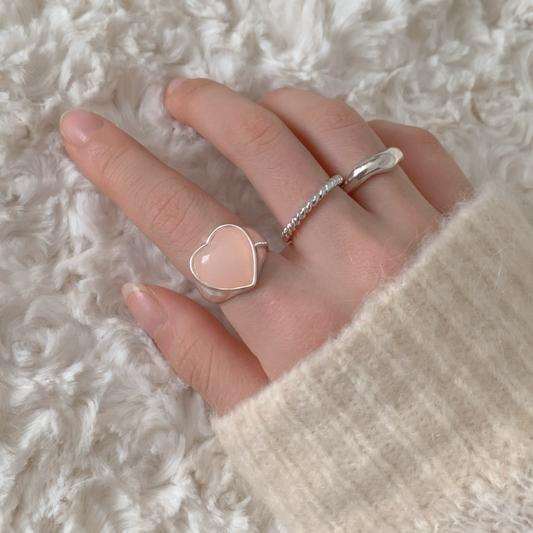 ｜aube n berry｜ Heart Matte Bold Ring