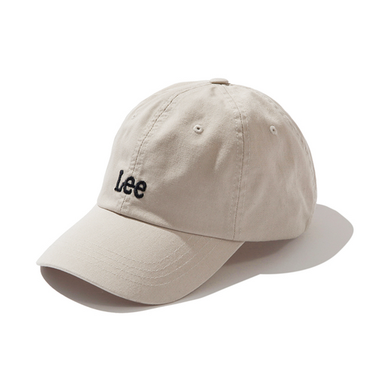 ｜LEE｜ SMALL TWITCH LOGO COTTON CURVE BALL CAP BEIGE