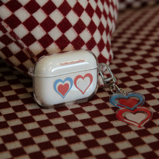 ｜YouWouldLoveThis｜ Fanfare (Double Heart) Clear Airpods Case
