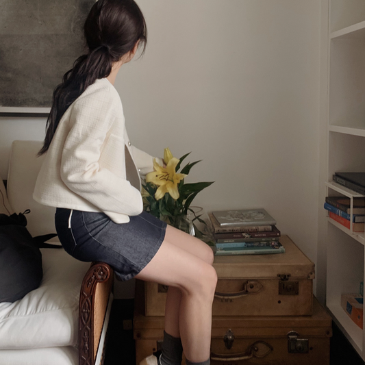 ｜SLOWAND｜ # SLOWMADE Non Fade Raw Denim Skirt