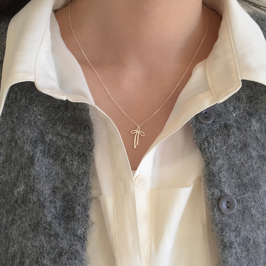 ｜moat｜ Elle Ribbon Necklace (silver925)
