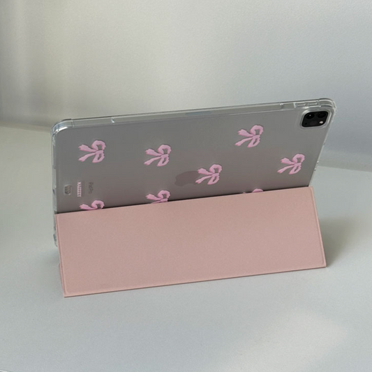｜MAZZZZY｜ Ribbon Pattern Sandpink Ipad Case