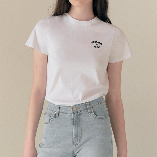 ｜rola rola｜ MAISON DE ROLA SMALL LOGO T-SHIRT WHITE