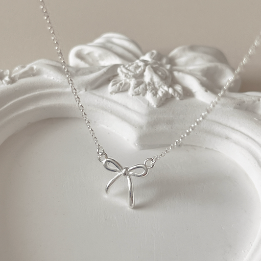 ｜aube n berry｜ 925Silver Eyelet Simple Ribbon Layered Silver Necklace