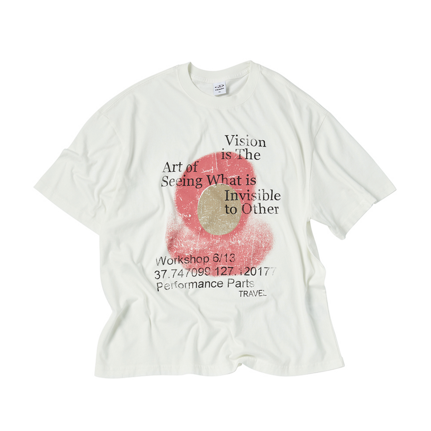 ｜TRAVEL｜ VISION ART PIGMENT OVER FIT TEE CREAM