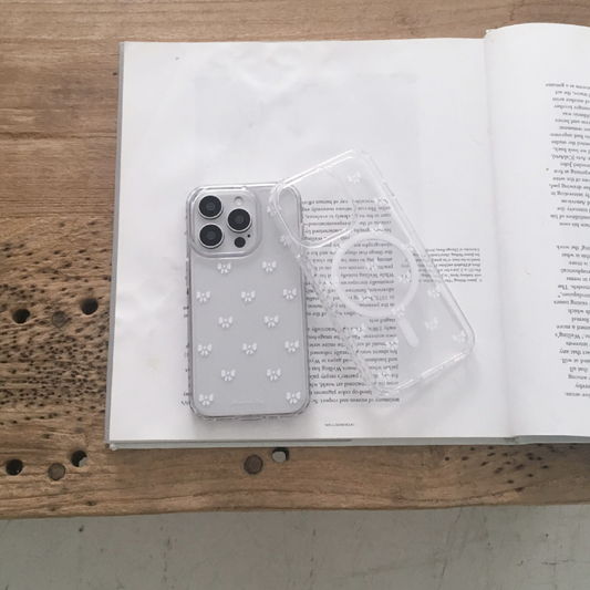 ｜whatiwon｜ Clear Ribbon Phone Case (Jelly Hard / MagSafe)
