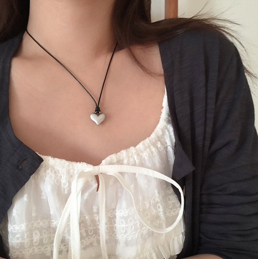 ｜moat｜ Matt Heart String Necklace
