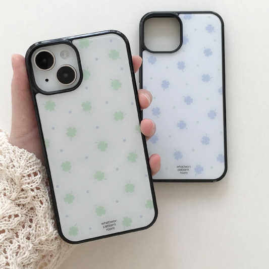 ｜whatiwon｜ Clover Dot Glass Epoxy Phone Case