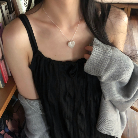 ｜DUNGEUREON｜ Love Some Pearl Heart Necklace