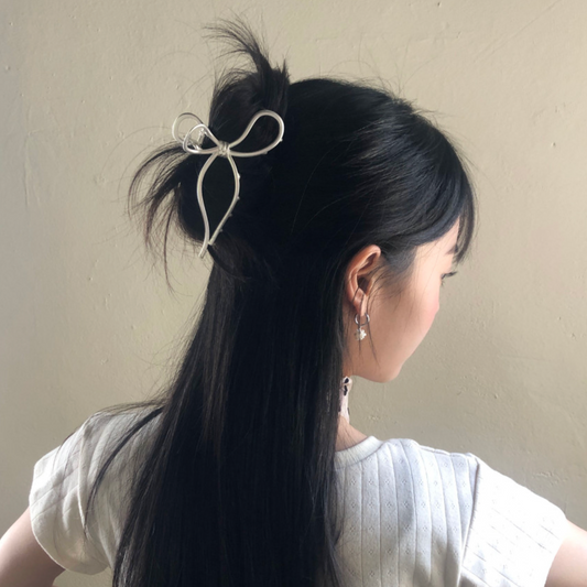 ｜DUNGEUREON｜ Silver Lara Ribbon Hair Tongs