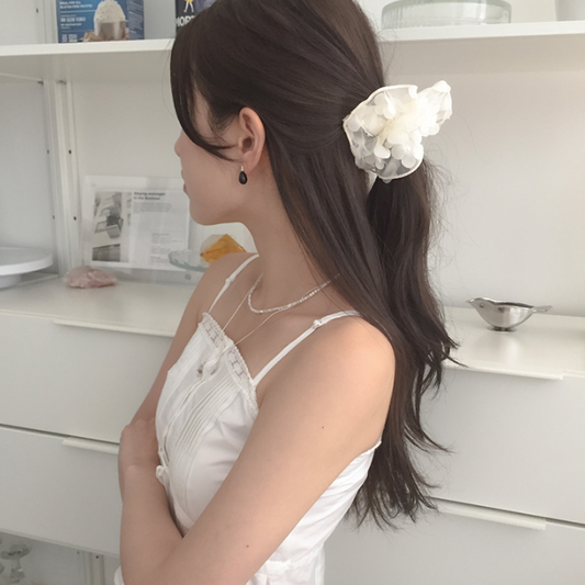 ｜moat｜ Mesh Flower Scrunchy