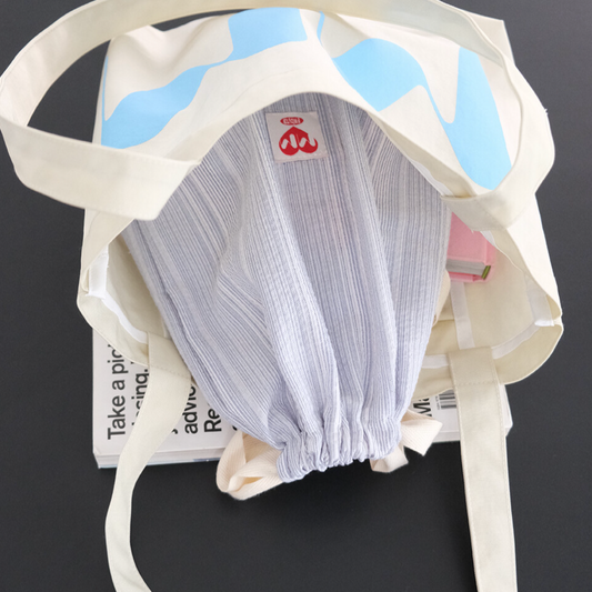 ｜MINMIN｜ Daily Pouch Bag (Cozy Stripe Blue)