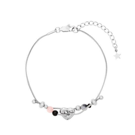 ｜STEELEDITION｜ Donut Heart Cross Gemstone Bracelet