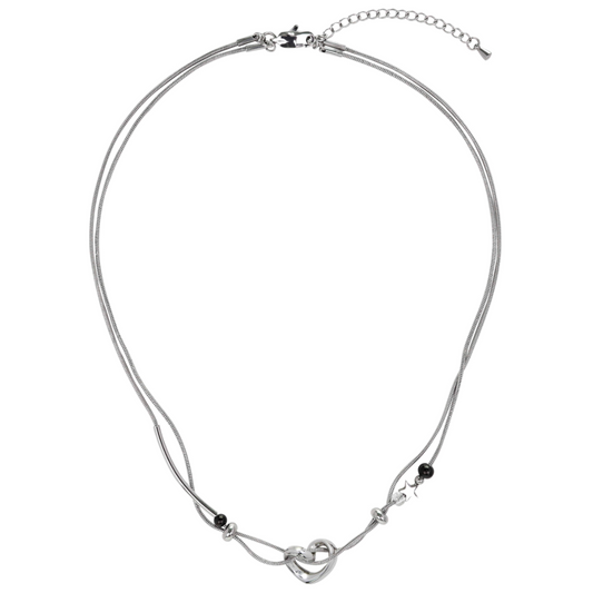 ｜STEELEDITION｜ Dual Wave Heart Star Necklace