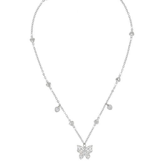 ｜STEELEDITION｜ Wave Butterfly Heart Chain Necklace