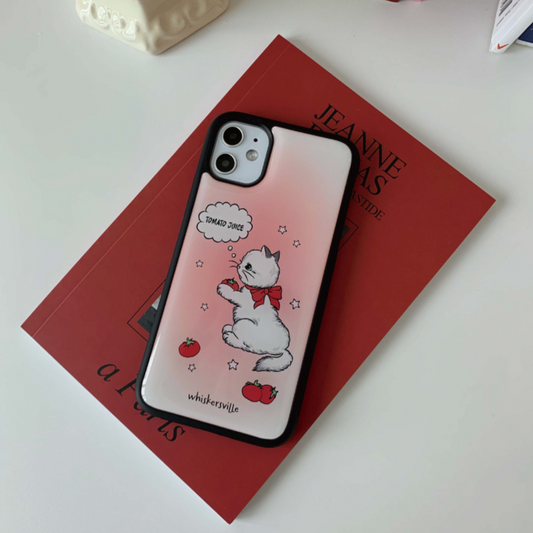 ｜whiskersville｜ Tomato Cat Epoxy Phone Case