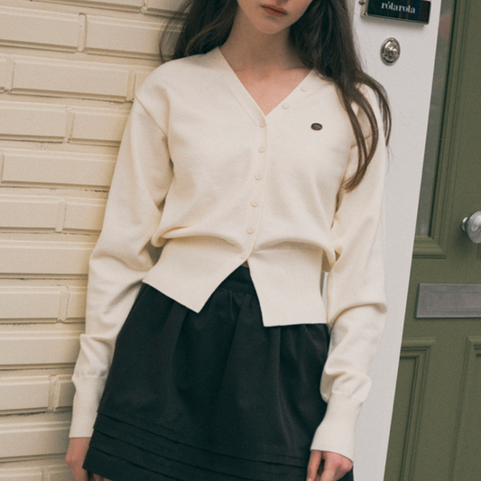 ｜rola rola｜ V NECK BASIC CARDIGAN IVORY