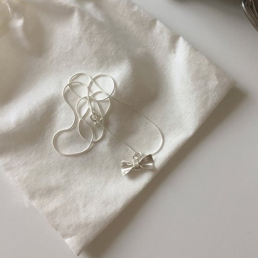 ｜moat｜ Candy Ribbon Necklace (Silver925)