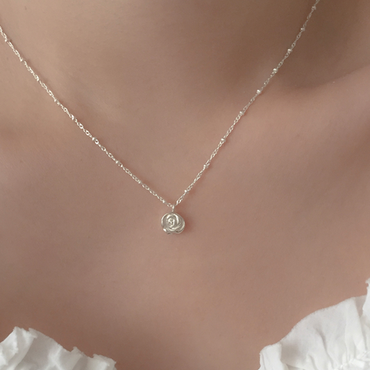 ｜moat｜ Dot Rose Necklace (Silver925)