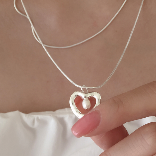 ｜moat｜ Sera Heart Necklace (Silver925)