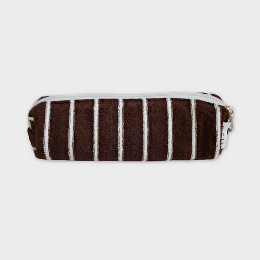 ｜unfold｜ Stripe Terry Pencil Pouch (Brown)