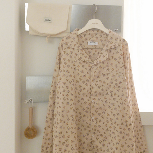 ｜Juuneedu｜ Jeu Autumn Flower Couple Pajamas Set