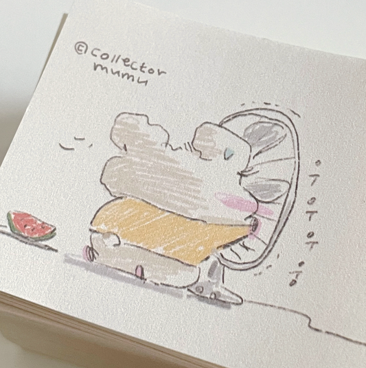 ｜collector mumu｜ 선풍기 앞 햄찌 Paper Sticker (3ea)