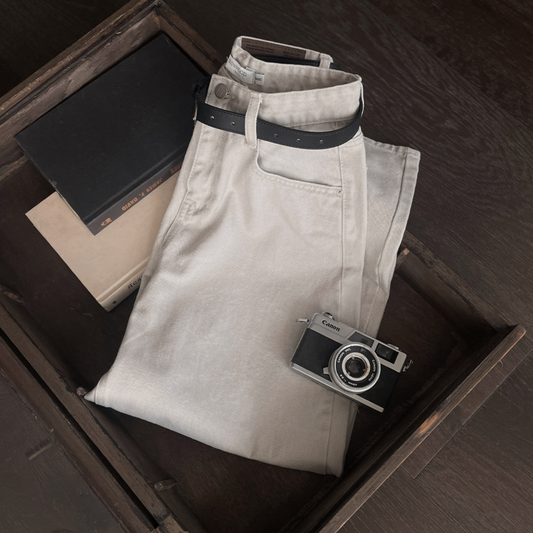 ｜SLOWAND｜ # SLOWMADE Salt Gray More Wide Denim Pants