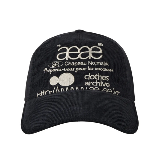 ｜aeae｜ WEB LOGO CORDUROY CAP ｜DARK NAVY｜