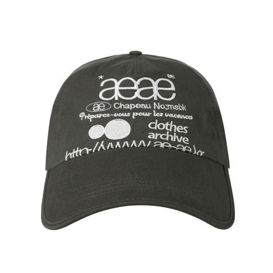｜aeae｜ WEB LOGO 5 PANNEL BALL CAP ｜CHARCOAL｜