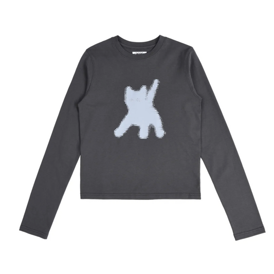 ｜aeae｜ Flashed Cats Eye L/S -｜CHARCOAL｜