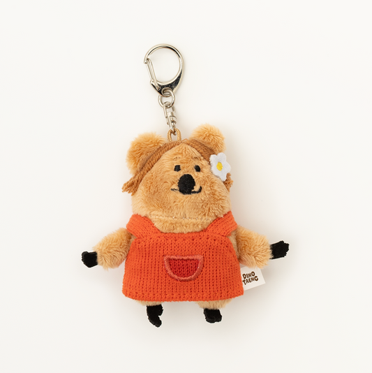 ｜Dinotaeng｜ Quokka in School Flat Fur Keyring - Daisy